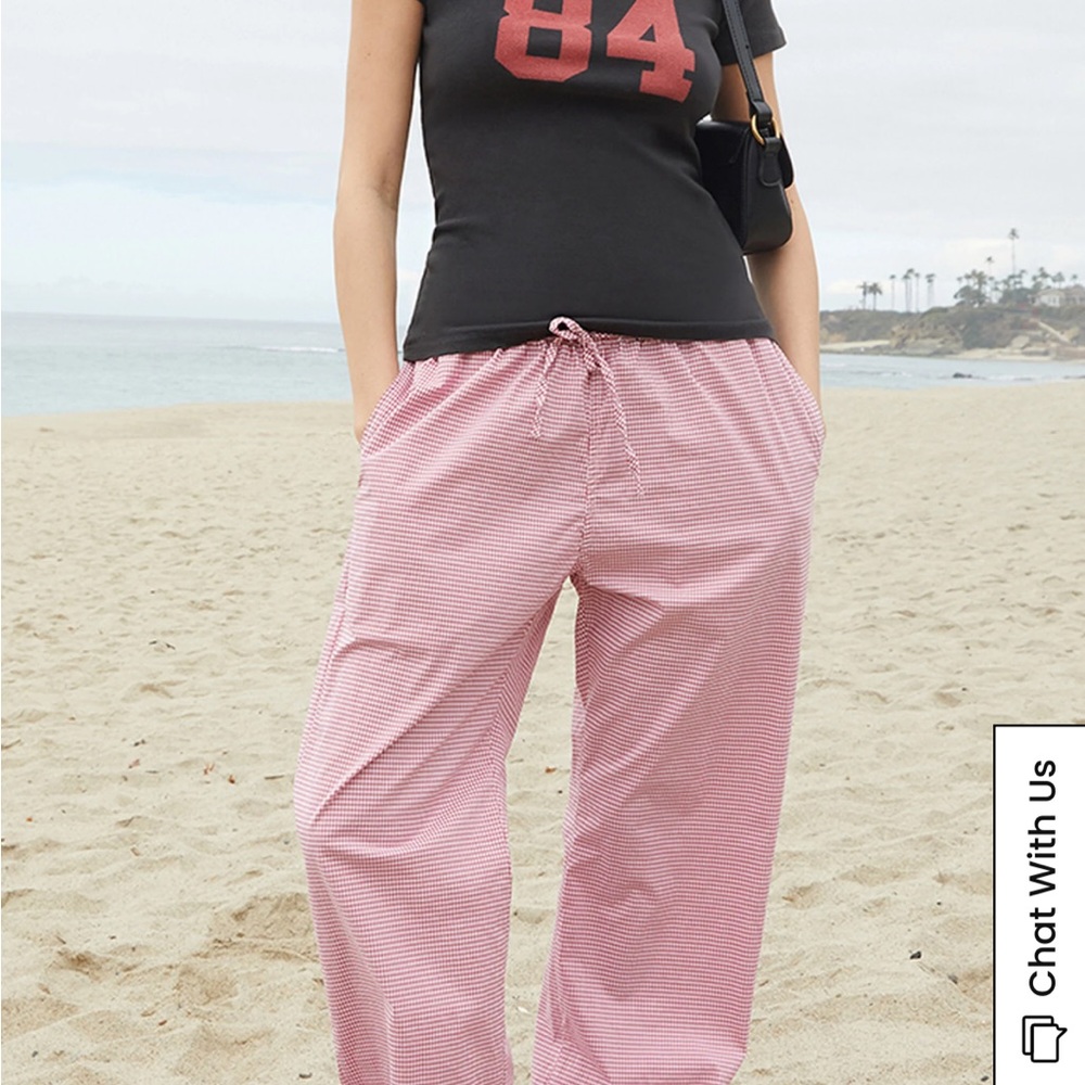 John Galt Red and White Plaid Tie Pant